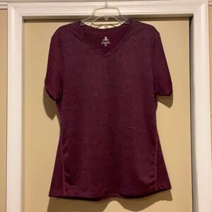 Icyzone Rosebud Workout shirt Yoga Top Activewear V neck t-shirt for women XL